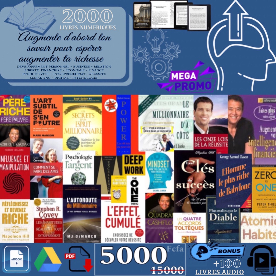 Pack de 2000 livres numériques et livres audio