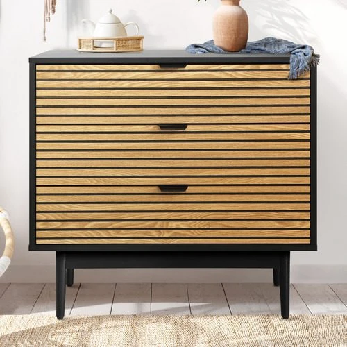 Commode 3 tiroirs Noir