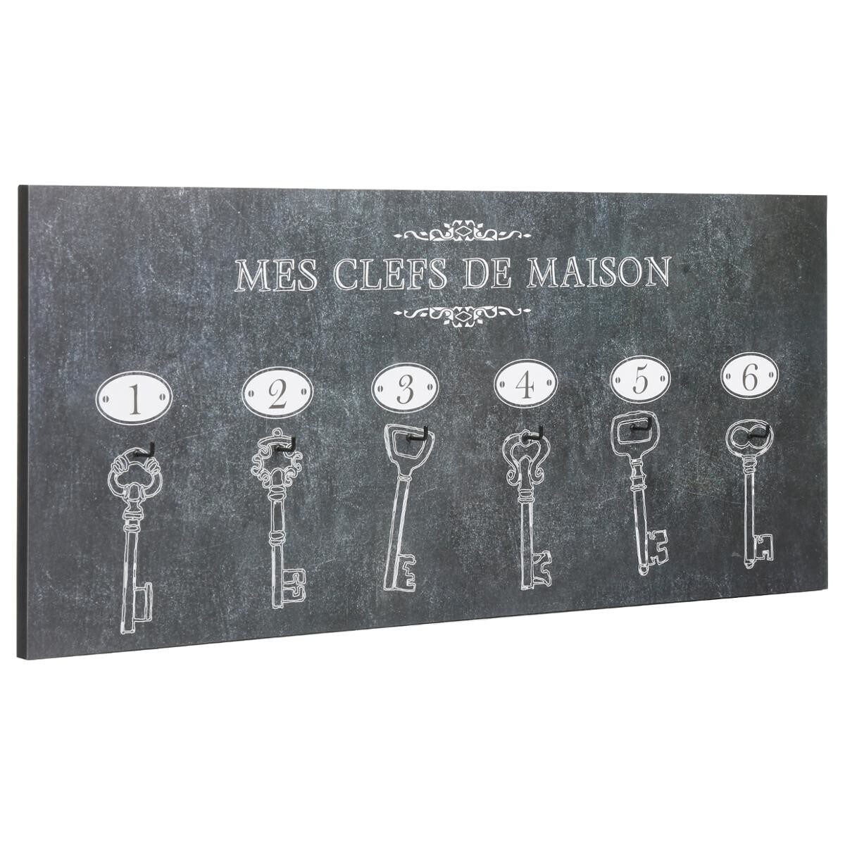 Panneau 6 clés Bois 19×44 cm