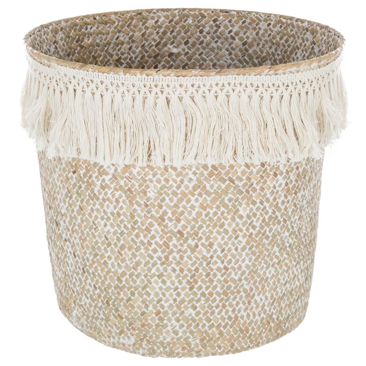 Panier Julian diam 26 cm roseau blanchi