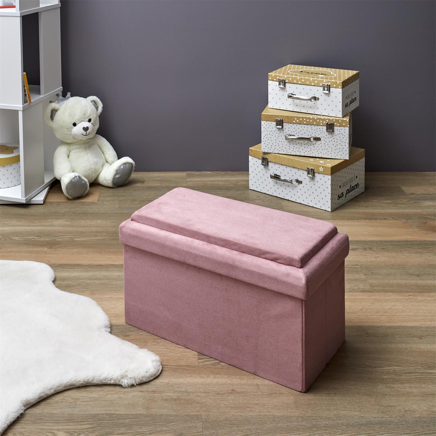 COFFRE BANC PLIABLE COMPATIBLE BRIQUE ROSE