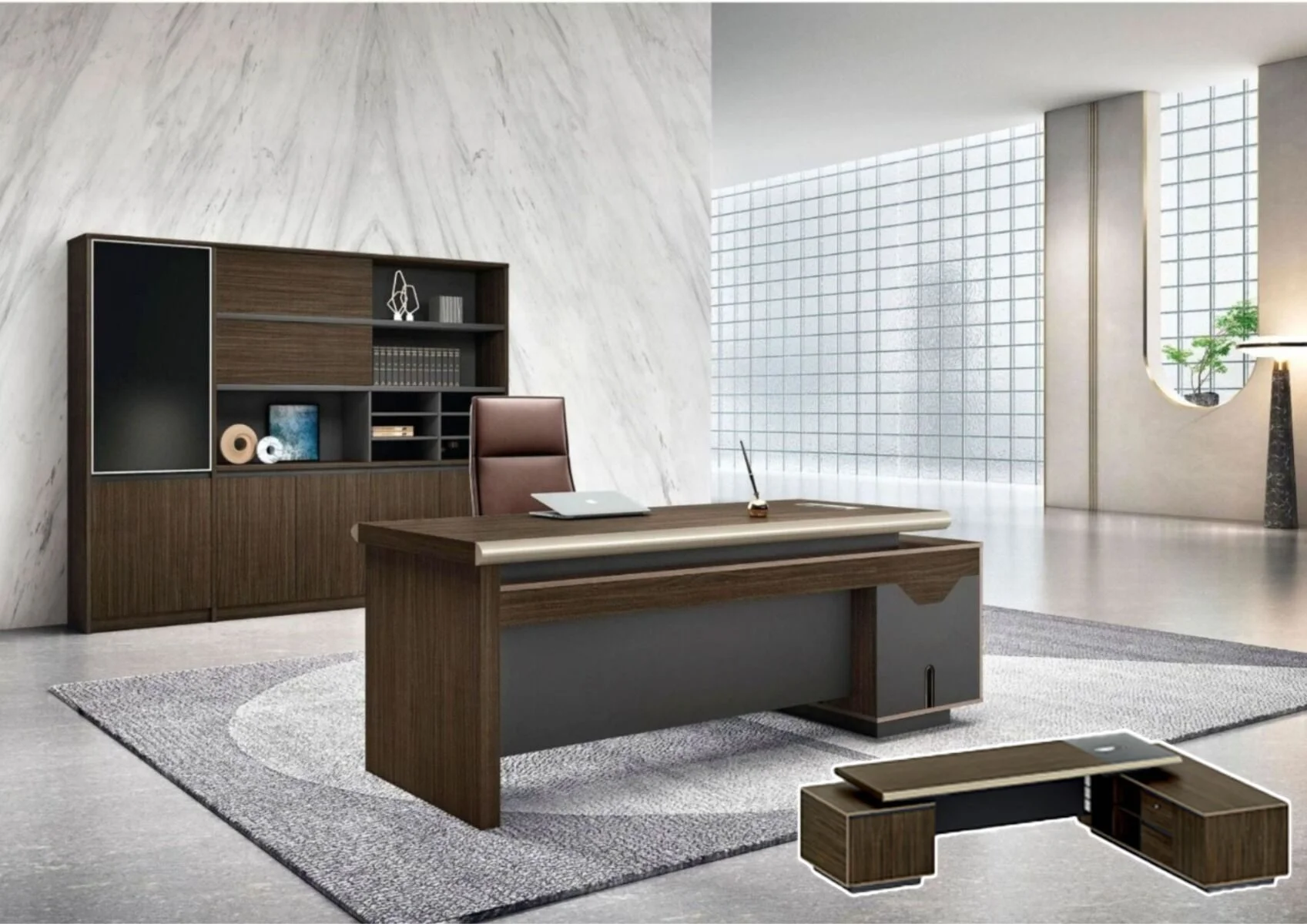 Bureau de direction Mélaminé Réversible