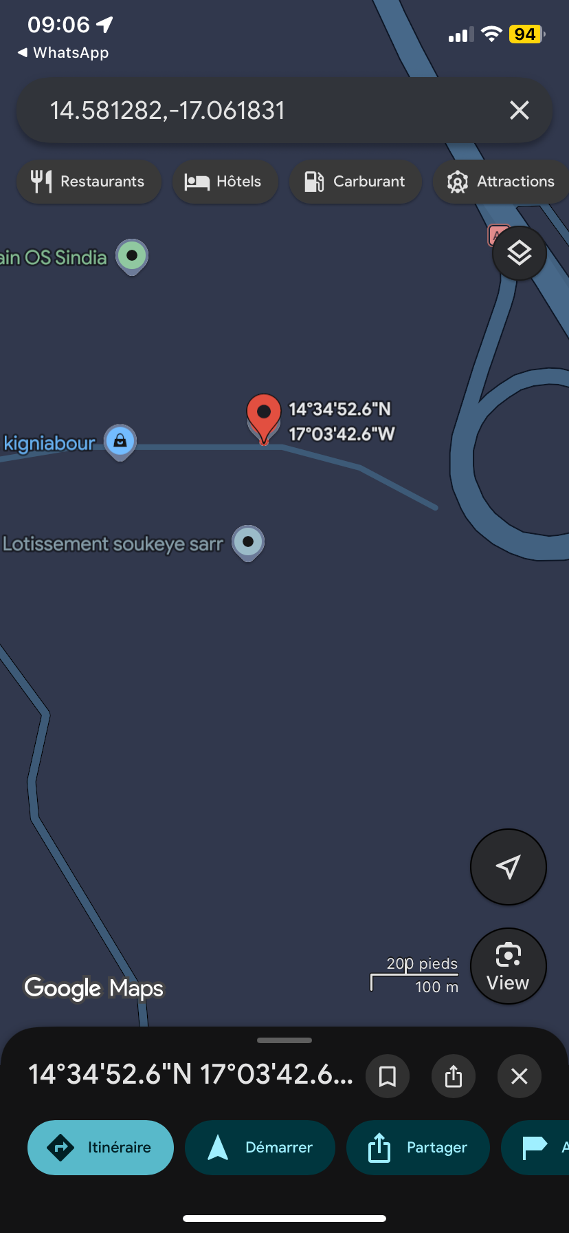 Terrain de 225 mètres carrés à vendre à Kiniabour Sénégal