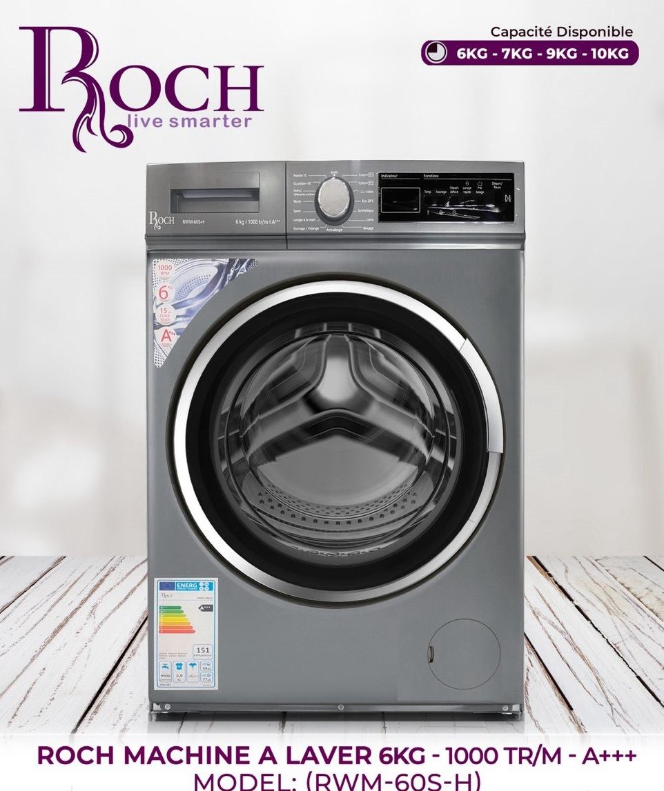 Machine à Laver Roch 6KG A+++ Gris