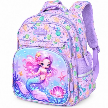 Sac à dos scolaire Premium Sirène violet – SC3439