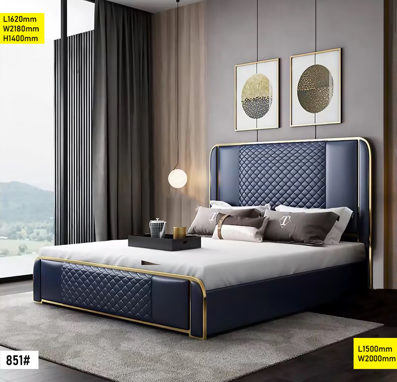 Lit 1.50M Réf 851 – Lit Double 150×200 cm Design Moderne