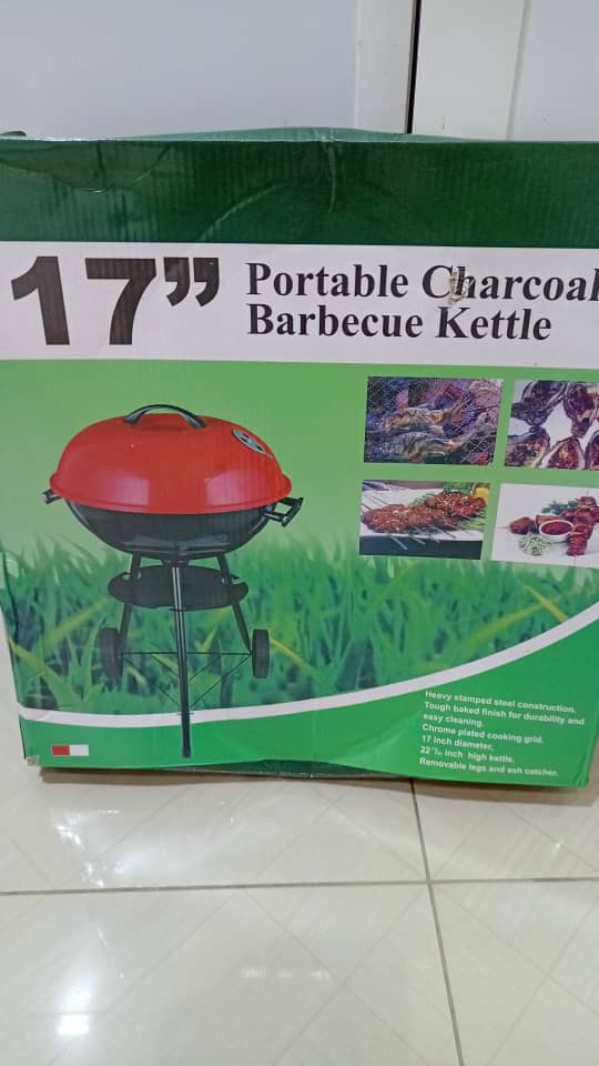 Barbecue Charbon Portable 17 Pouces Kettle – Grill Compact Acier avec Grille Chromée