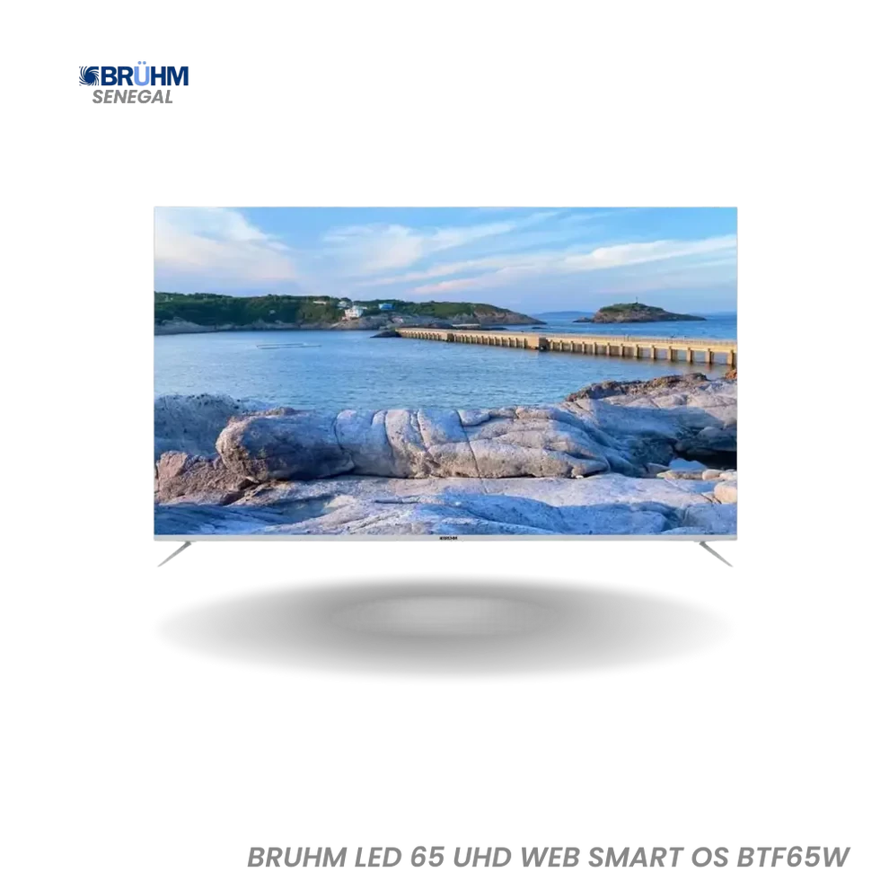 BRUHM LED 65″ UHD Smart TV – Web Smart OS, 4K, Connectivité Wi-Fi/HDMI/USB – BTF-65W