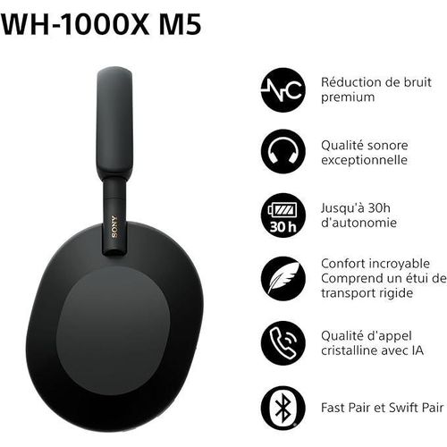 Sony WH-1000XM5 – Casque Bluetooth Premium à Réduction de Bruit