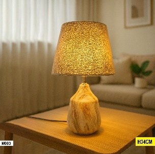 Abat-jour Lampe Bois Marbré – Abat-jour Texturé – Modèle 003 (34 cm)