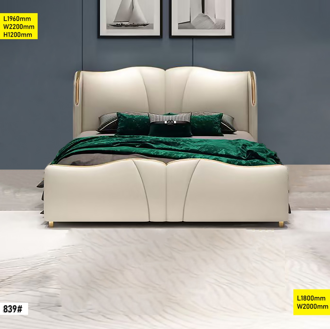 Lit 1.80M King Size 180×200 – Lit Double Design Moderne Confort Premium – Modèle 839#