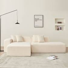 Canapé de salon en forme de L de luxe – BEIGE MARON – 268*153*56