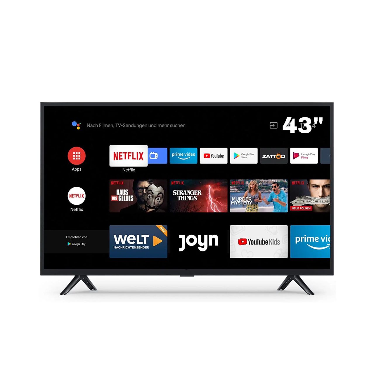 Téléviseur WEST 43″ Smart Android 43ZBD20W – Dolby Digital, HDMI, USB, TNT intégrée