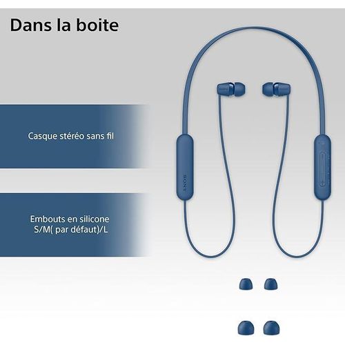 Sony WI-C100 – Écouteurs Sans Fil Bluetooth | Autonomie 25h Son Immersif