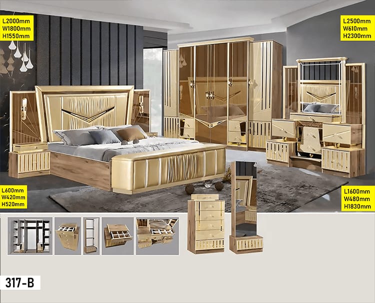 Chambre à Coucher 317-B – Élégance, Confort et Style Contemporain