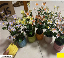 Composition florale OSMA-69 Pots multicolores (jau