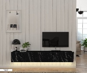 T607 Table TV Noir 1600 mm
