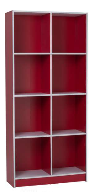 Bibliothèque ECO File Cabinet – 8 Niches Rouge & Blanc