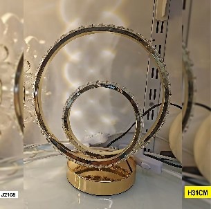 Abat-jour Lampe Cercle Cristal Doré – Modèle J2108 (31 cm)