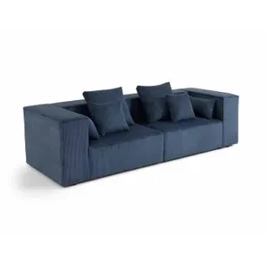 Canapé modulable droit – 2 places MARON GRIS BLEU – 200*90*65