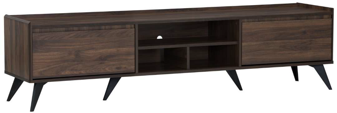 Meuble TV Maxton 1.8m – Black/Cocoa Noyer Fumé