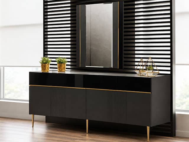 Buffet FORLI avec Miroir Noir Gris | Master Office