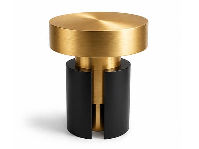 TABLE DE COIN EN METAL REF JL010 COULEUR NOIR/DORE 45X45
