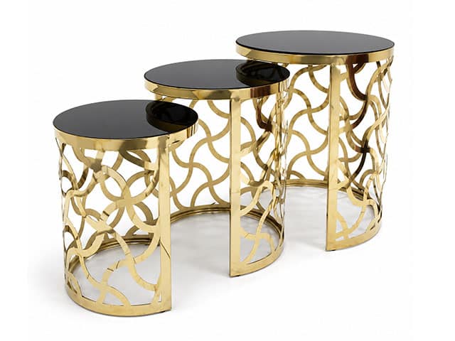 Table de Coin Design luxe Noir Doré – Chic Dakar Sénégal