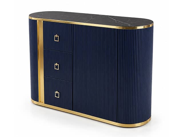 Buffet Moderne Luxe 150 cm Gris Noir Doré | Meuble Design Dakar Sénégal
