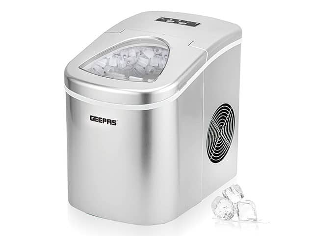 Distributeur de Glaçons GEEPAS GIM63015UK 12Kg/24h | Ice Maker Automatique Compact Silver