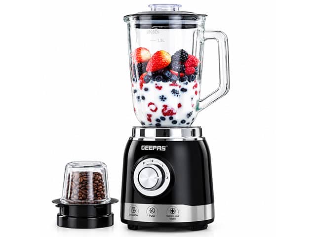 Mixeur Blender GEEPAS 1.5L Inox GSB44076 | Bol Verre Puissant Cuisine