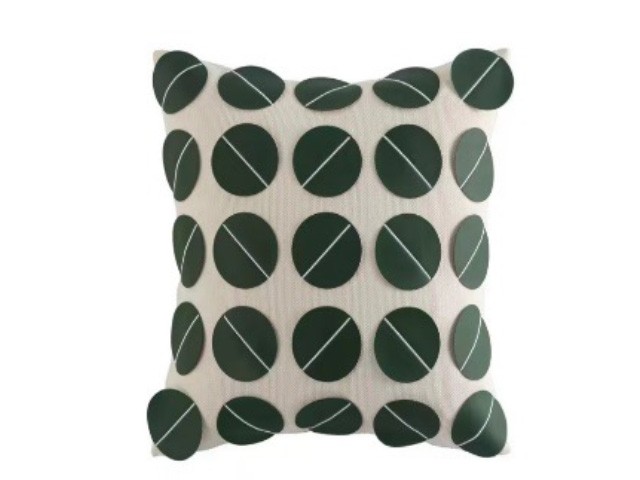Coussin Design Vert Blanc 43x43 Moderne &amp; Chic