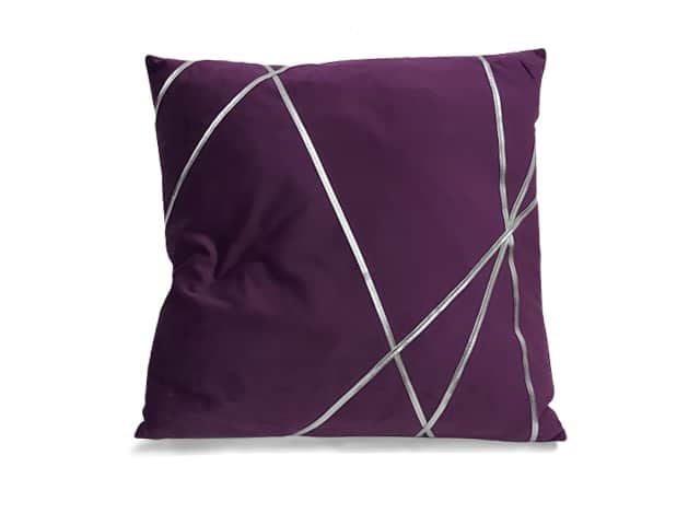 Coussin mauve argent 46x46 chic déco Dakar