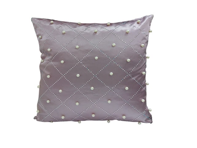 Coussin décoratif mauve clair 46x46 chic et glamour