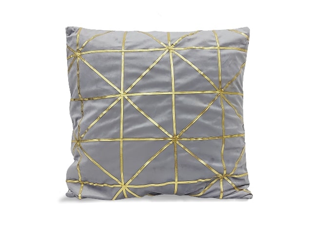 Coussin gris et doré 46x46 chic déco moderne