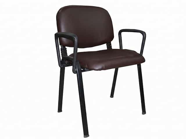 Chaise Visiteur PU Marron M9-2 Avec Accoudoirs Dakar