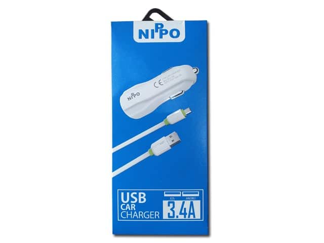 Chargeur Auto NIPPO NP114 – USB Rapide 2 Ports | Destockage &amp; Meilleur Prix