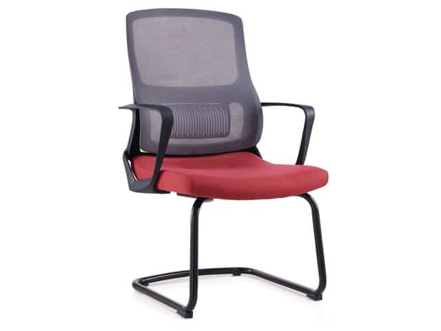 Chaise Visiteur Maille Rouge et Noire Lazio-CB– Fauteuil Bureau