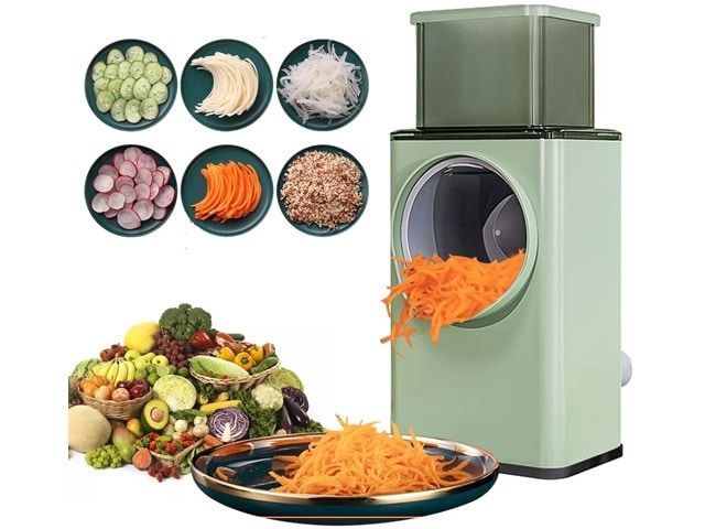 Hachoir Multifonction Légumes 3 Lames | Trancheuse Cuisine Professionnelle CLR Vert