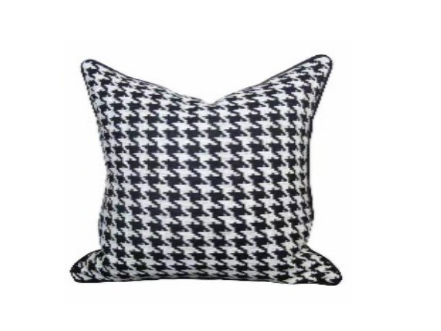 Coussin pied de poule noir blanc 43x43 chic design