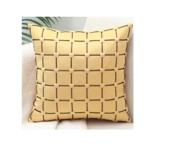 Coussin décoratif jaune noir 43x43 moderne Dakar