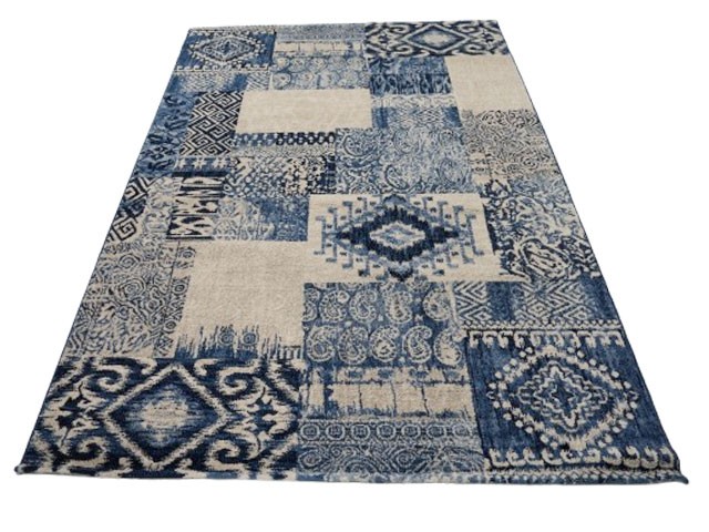 Moquette 160x230 Bleu Beige Design Moderne Dakar
