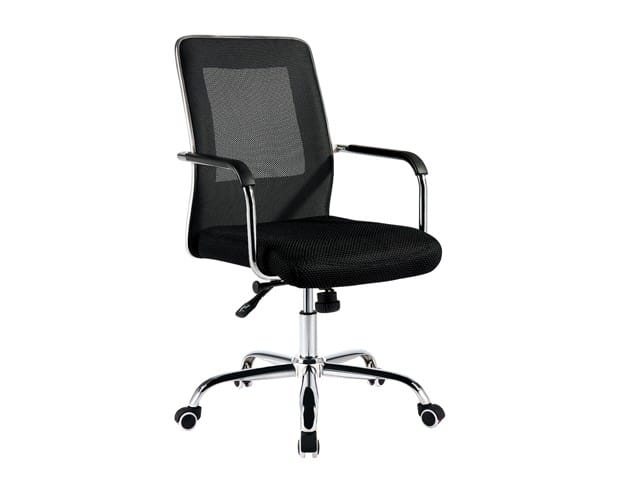 Chaise Bureau Maille Noire T-05 Dakar – Fauteuil Secrétaire