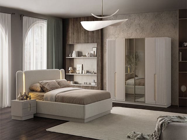 Chambre à coucher AURA Beige Complète | MASTER OFFICE