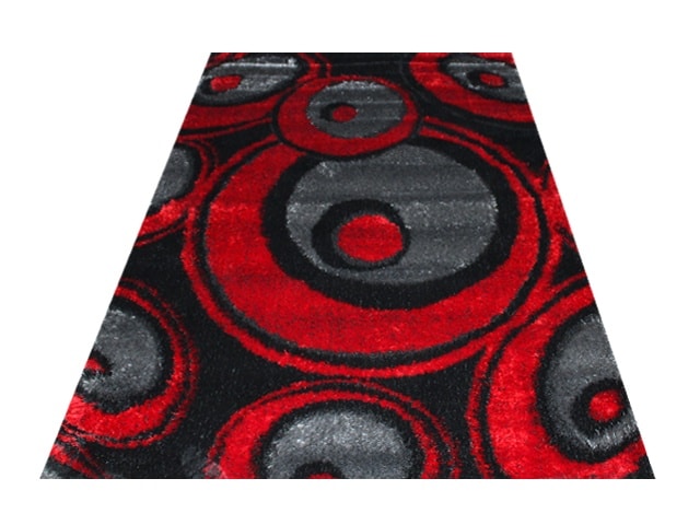Moquette Shaggy 160x230 Rouge Noir Gris Moderne Dakar