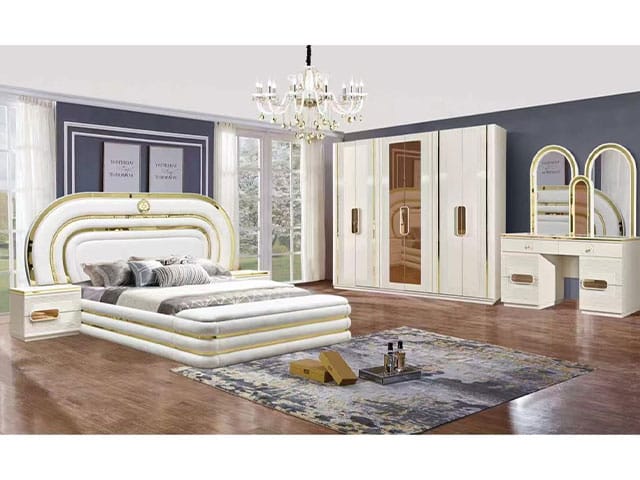 Chambre à coucher Luxe 701 Beige Gris Doré | Dakar