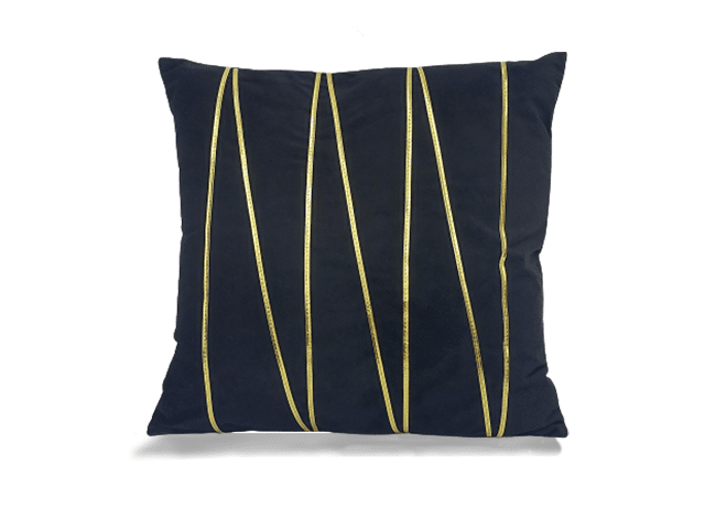 Coussin noir et doré 46x46 cm chic et moderne