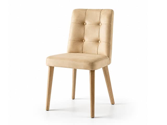 Chaise salle à manger tissu beige ALDEN Dakar