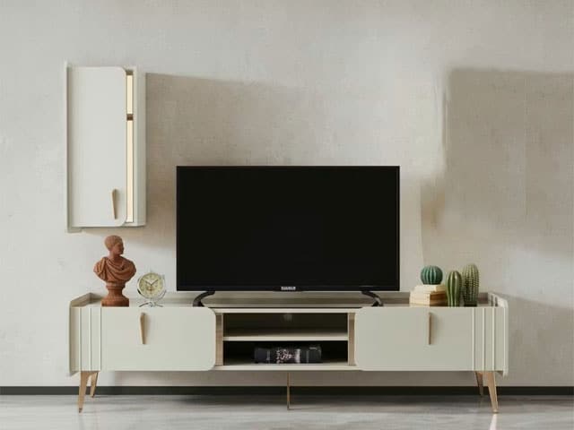 Meuble TV Beige 204 cm Design Moderne | LIGERO