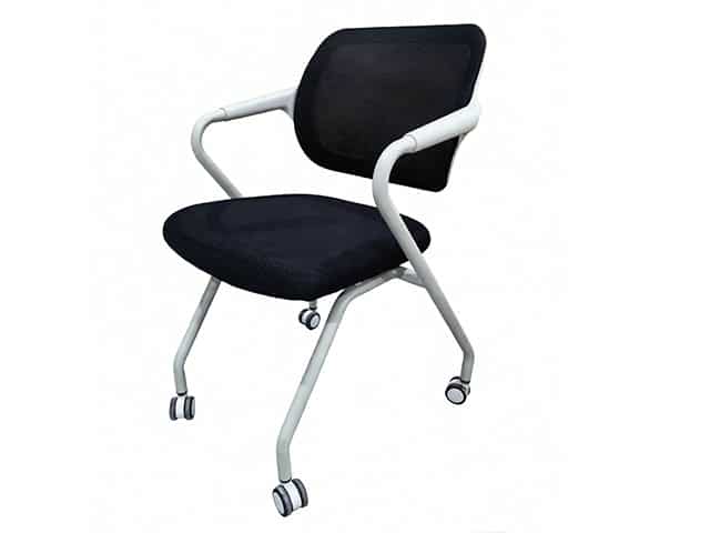 Chaise Visiteur à Roulettes K-170 Noir/Gris– Fauteuil Bureau